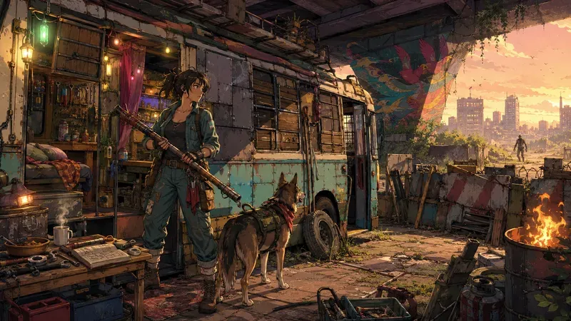 Lofi Anime Zombie Survival Scenes