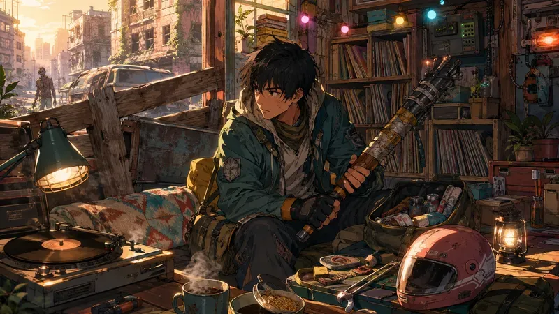 Lofi Anime Zombie Survival Scenes