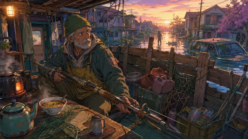 Lofi Anime Zombie Survival Scenes
