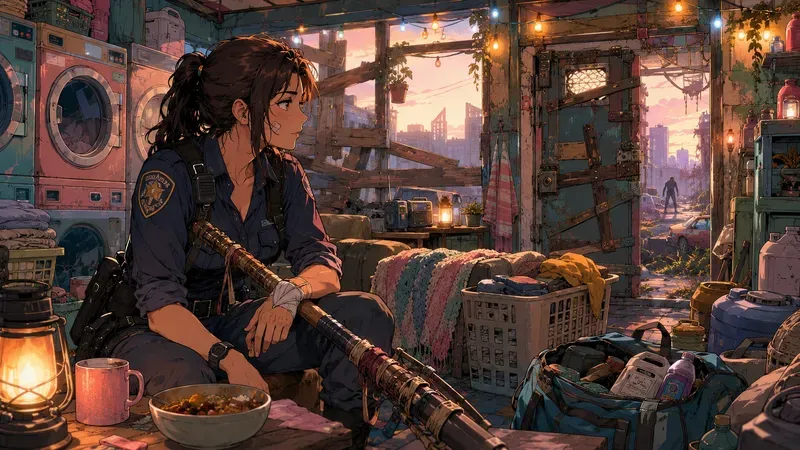 Lofi Anime Zombie Survival Scenes