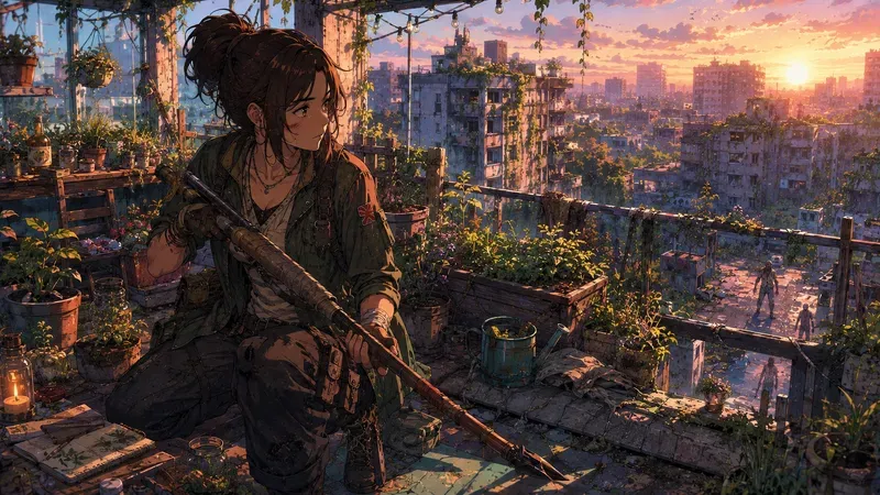 Lofi Anime Zombie Survival Scenes