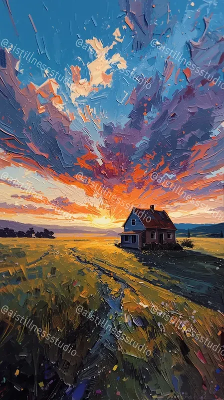 Vivid Impasto Oil Landscape Scenes