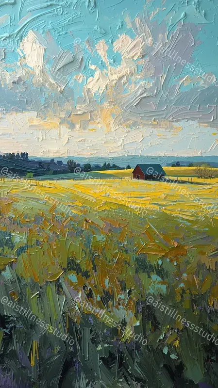 Vivid Impasto Oil Landscape Scenes