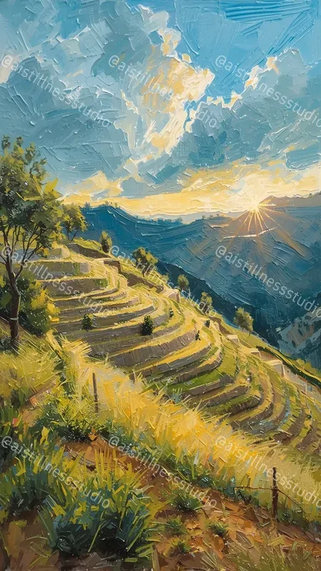 Vivid Impasto Oil Landscape Scenes