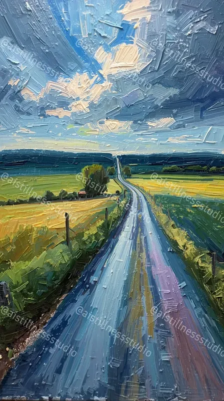 Vivid Impasto Oil Landscape Scenes