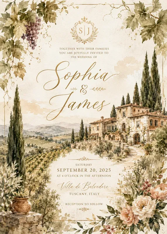 Watercolor Wedding Invitations