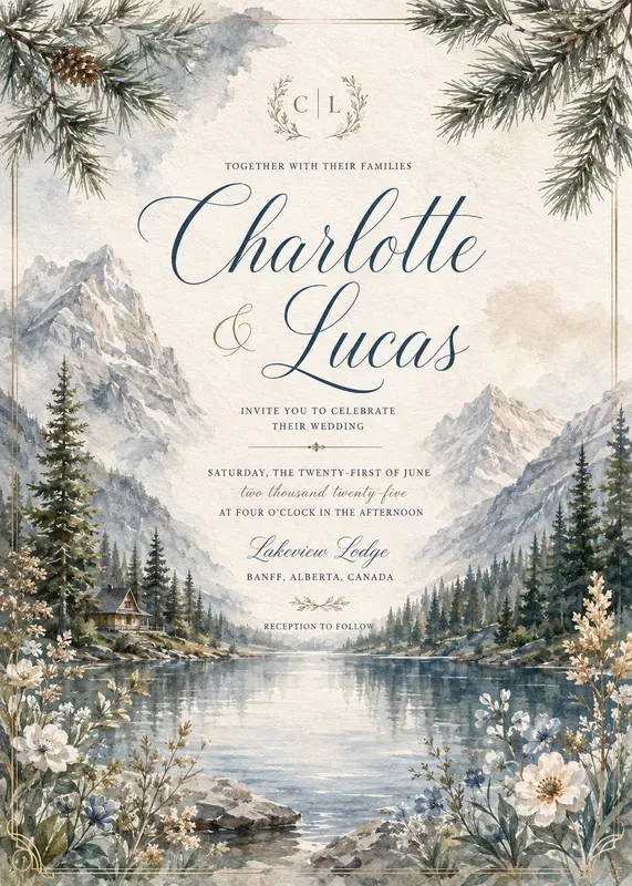 Watercolor Wedding Invitations