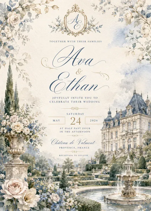 Watercolor Wedding Invitations