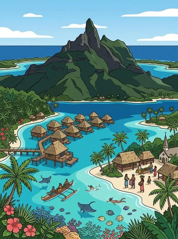 Flat Editorial Vector Travel Posters