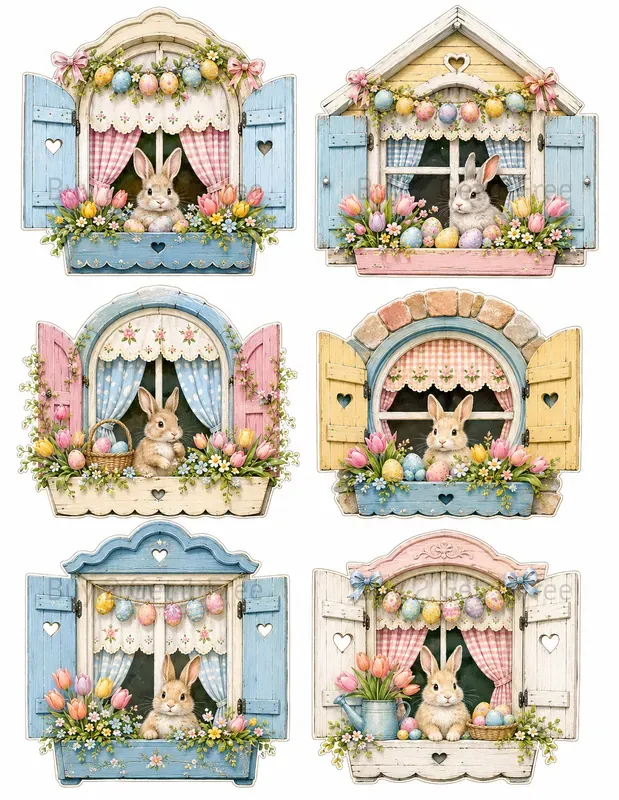 Cottage Window Fussy Cut Ephemera