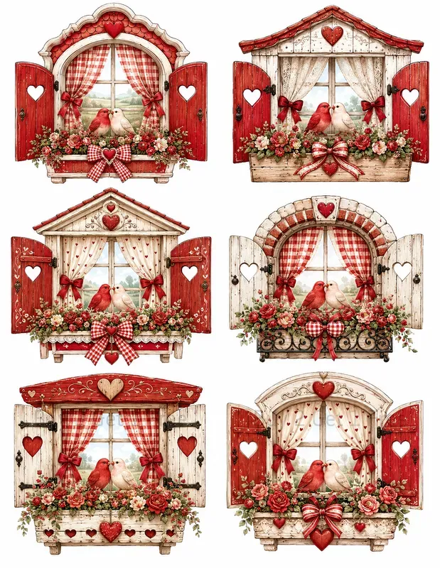 Cottage Window Fussy Cut Ephemera