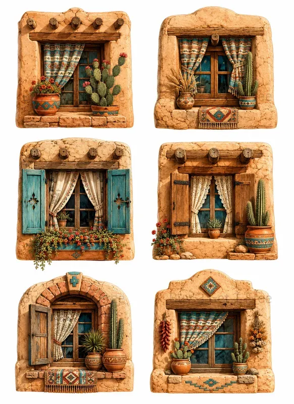 Cottage Window Fussy Cut Ephemera