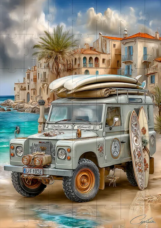 Vintage Coastal Vehicle Art Collections