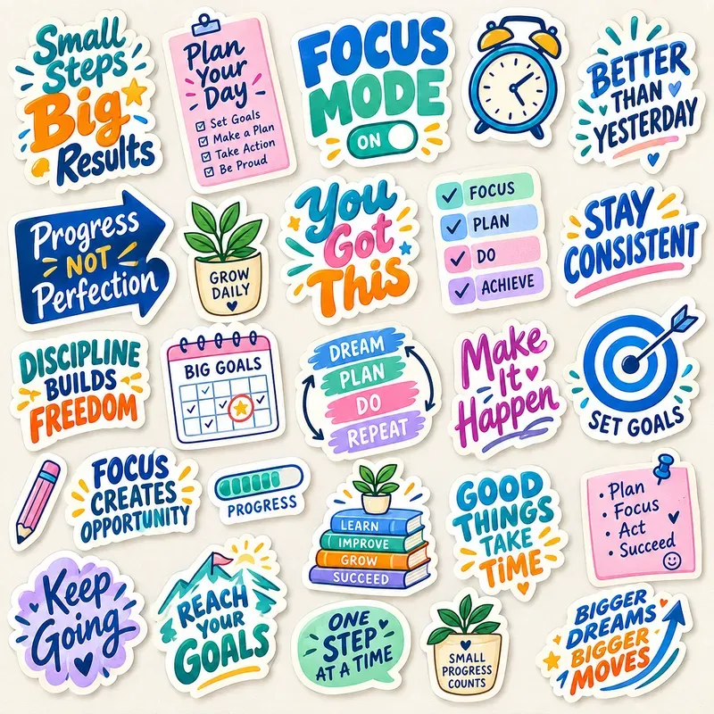 Motivational Quote Sticker Packs