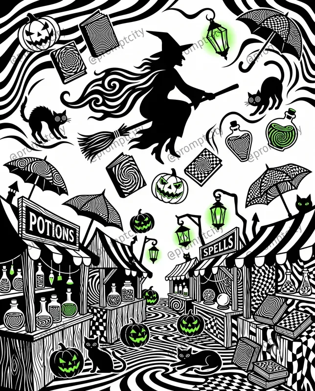 Halloween Psychedelic Op Art