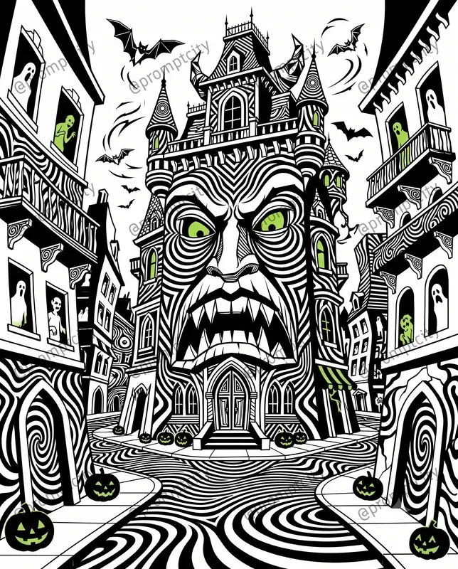 Halloween Psychedelic Op Art