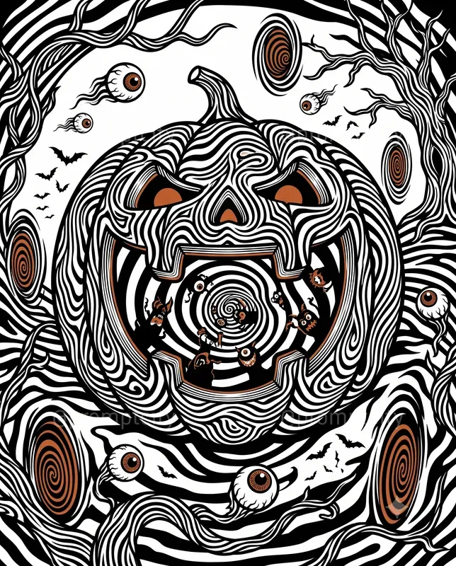 Halloween Psychedelic Op Art