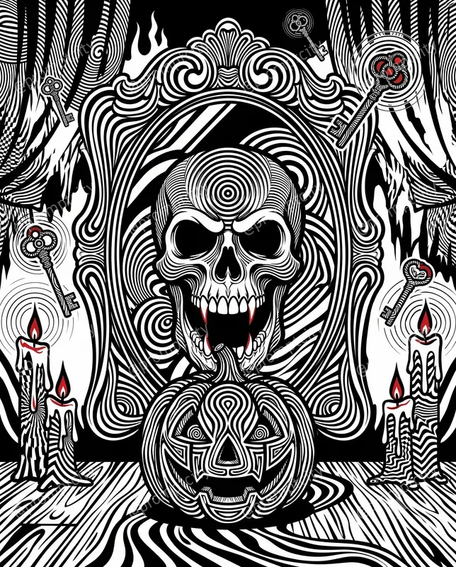Halloween Psychedelic Op Art