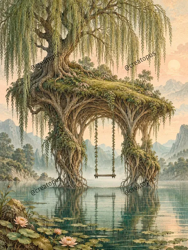 Surreal Botanical Dreamscape Art Prints