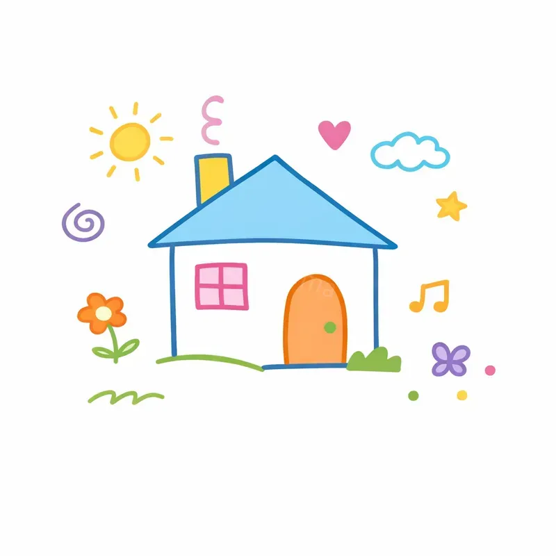 Cute Colorful Childlike Drawings