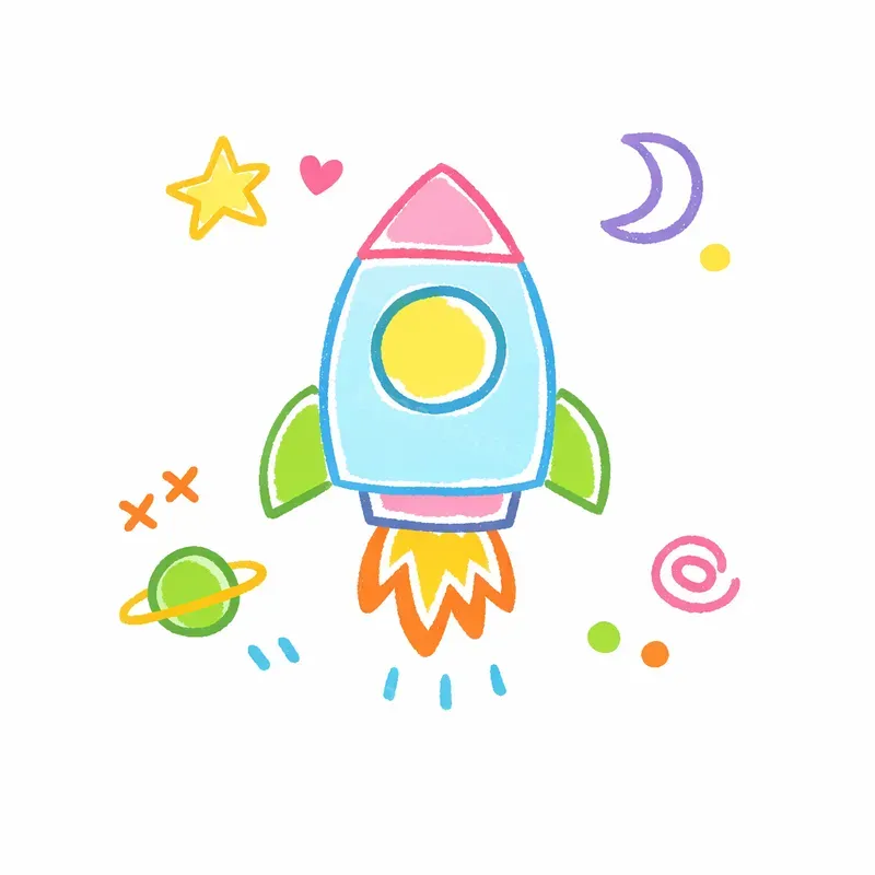 Cute Colorful Childlike Drawings