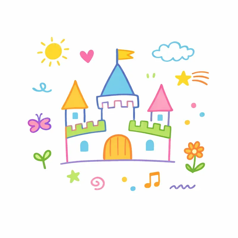 Cute Colorful Childlike Drawings