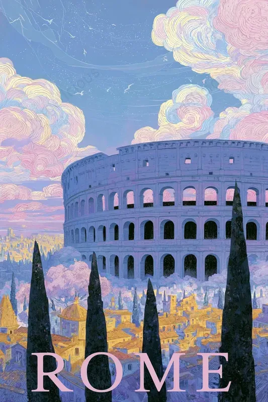 Dreamy Pastel Travel Posters