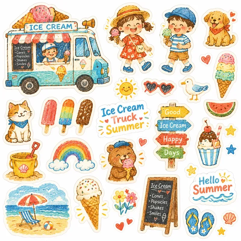 Cozy Crayon Sticker Sheet Set Creator