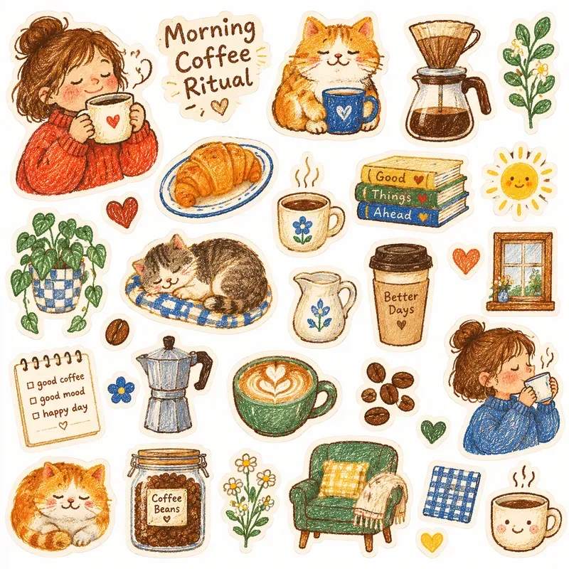 Cozy Crayon Sticker Sheet Set Creator