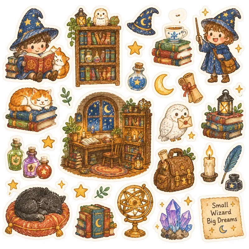 Cozy Crayon Sticker Sheet Set Creator