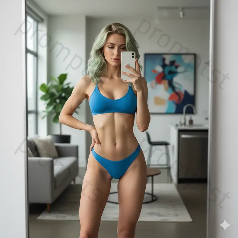 Realistic Influencer Mirror Selfies