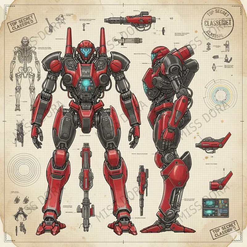 Technical Blueprint Concept Art