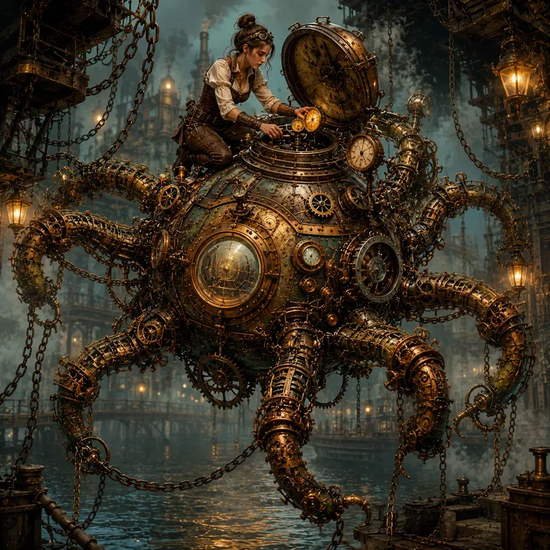 Ultradetailed Steampunk Digital Composites