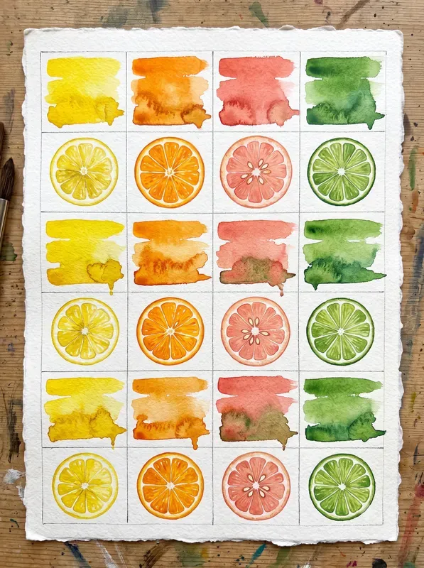 Watercolor Swatch Journal Papers