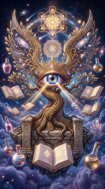 Mystical Gold Third Eye Oracle Art