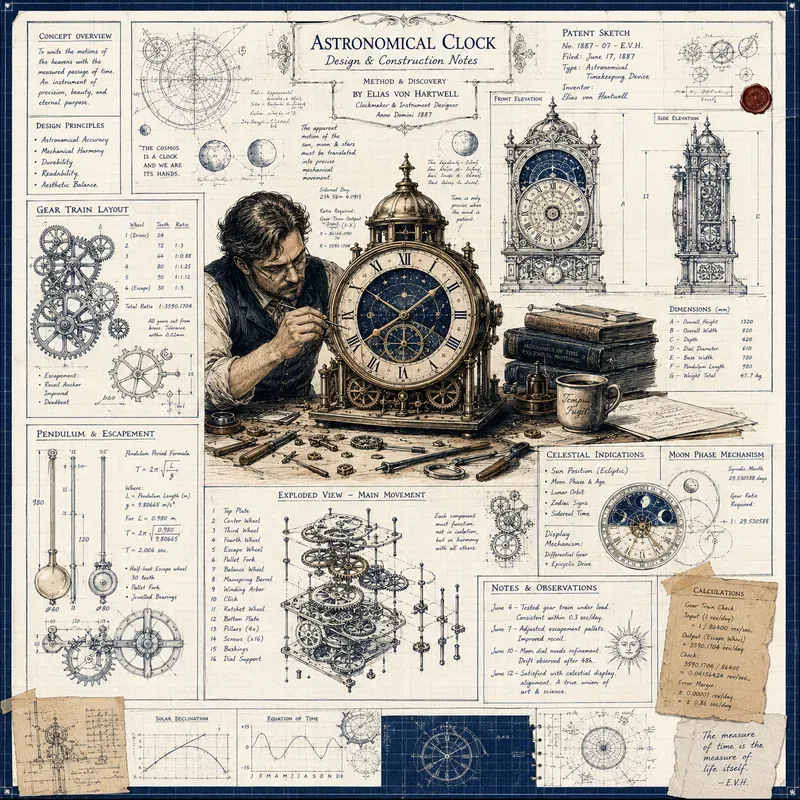 Hand Drawn Blueprint Art