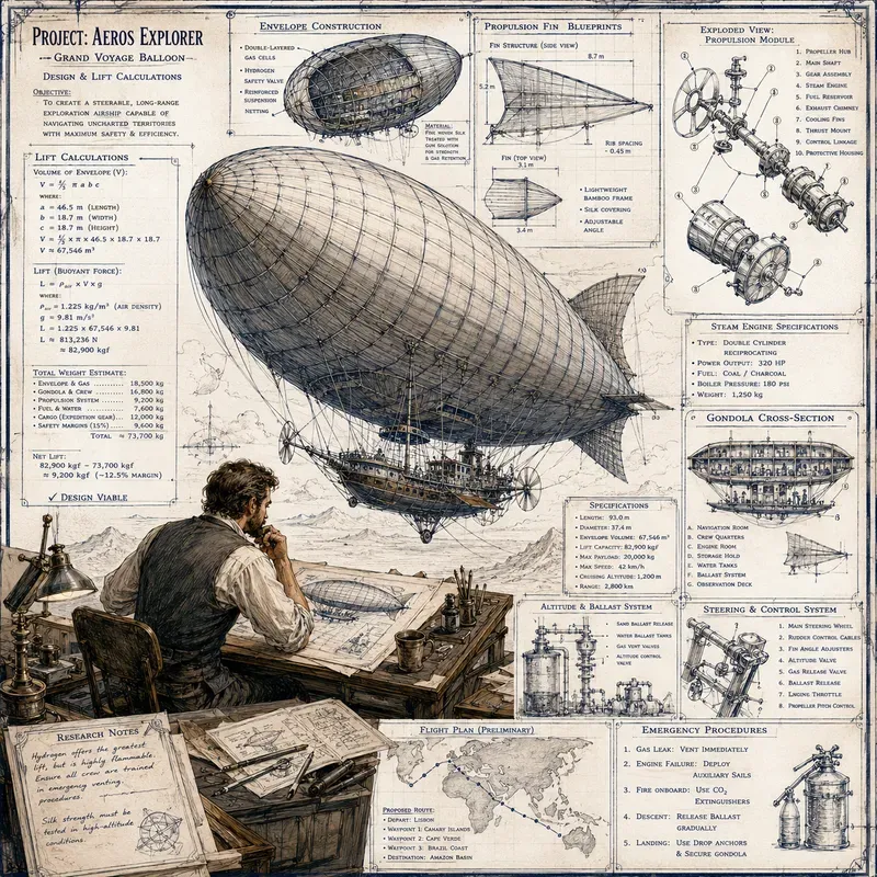 Hand Drawn Blueprint Art