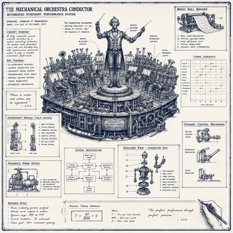 Hand Drawn Blueprint Art