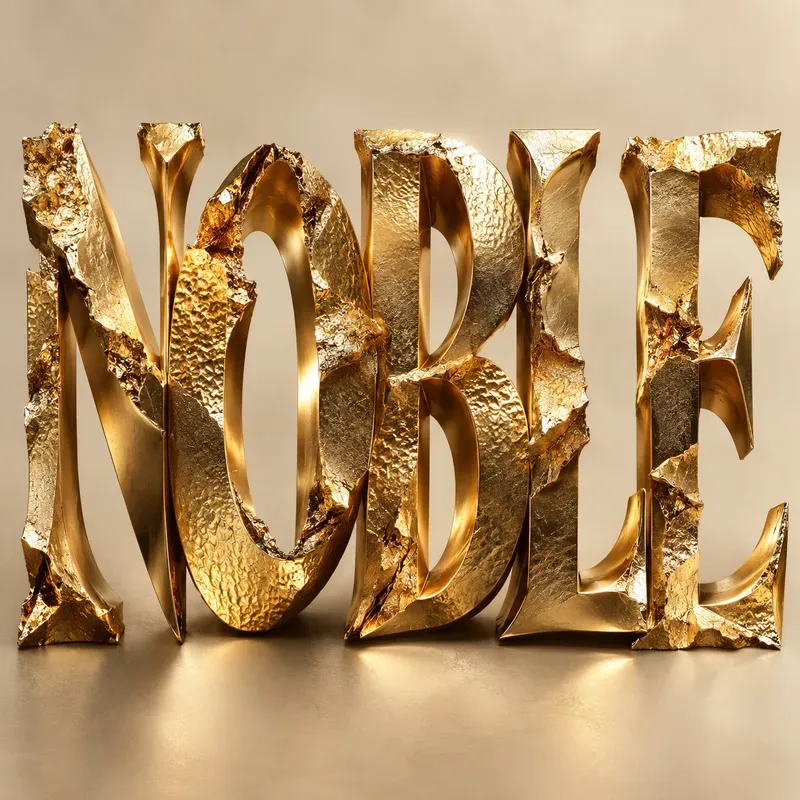 Tactile Metallic Editorial Typography