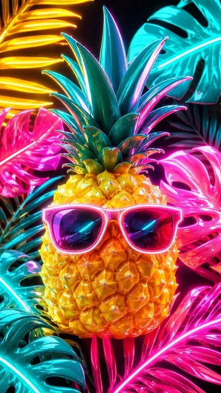Neon 3D Tropical Illustrations