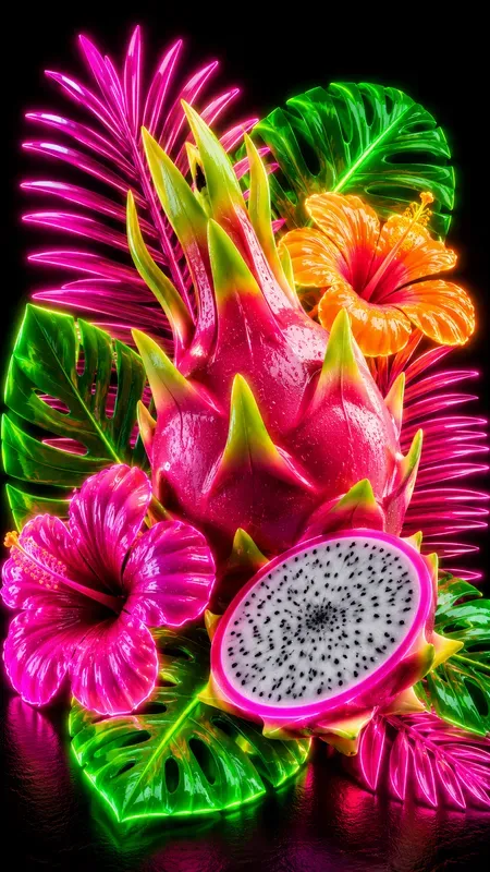 Neon 3D Tropical Illustrations