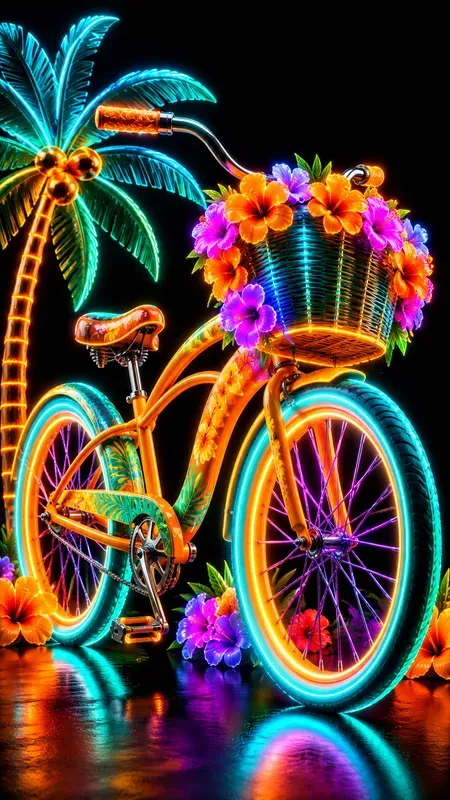 Neon 3D Tropical Illustrations