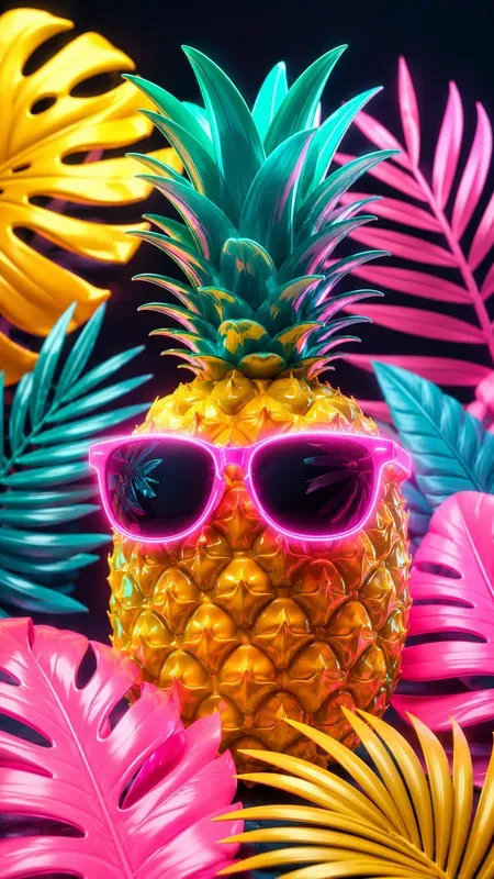 Neon 3d Tropical Illustrations