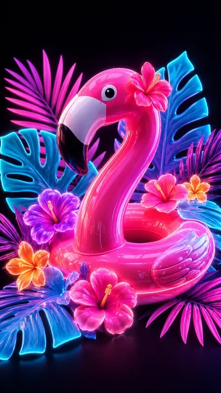 Neon 3d Tropical Illustrations
