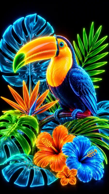 Neon 3d Tropical Illustrations