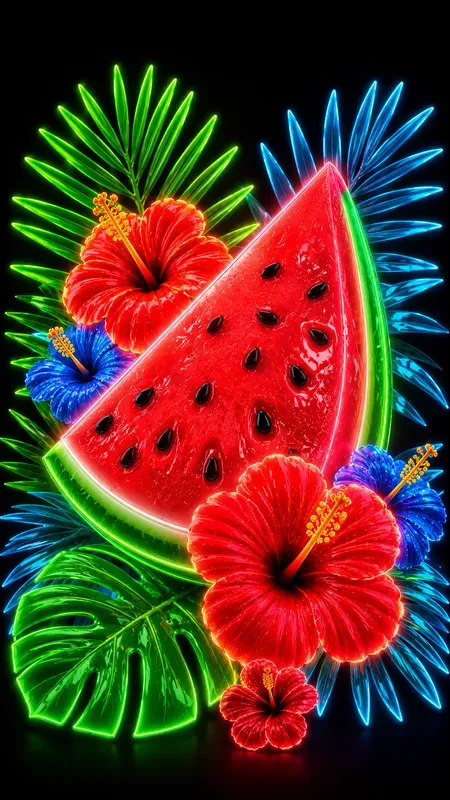 Neon 3d Tropical Illustrations