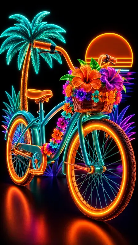 Neon 3d Tropical Illustrations