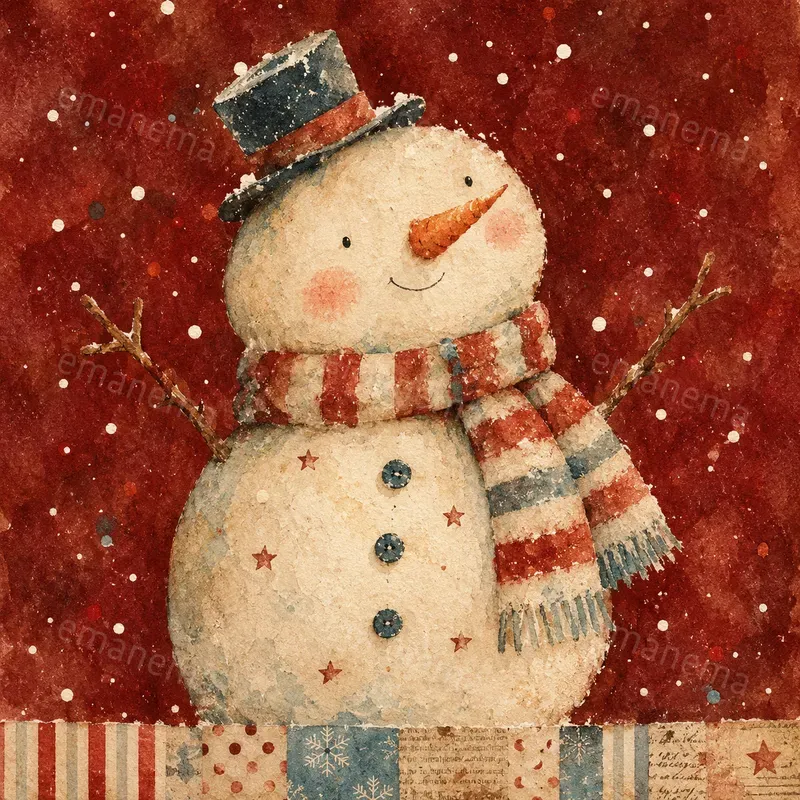 Cozy Naive Watercolor Christmas Art