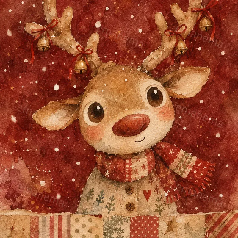 Cozy Naive Watercolor Christmas Art