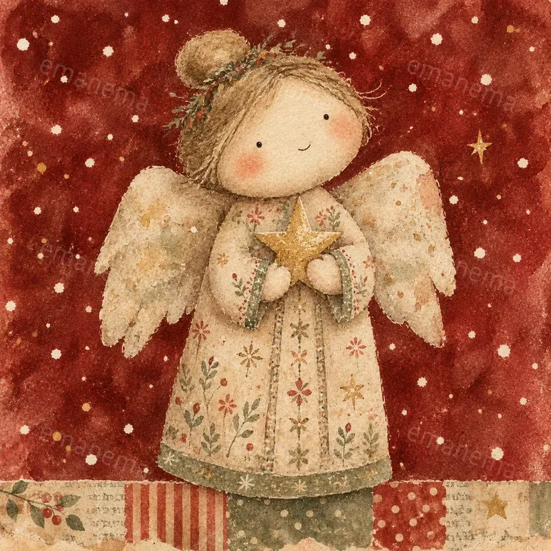 Cozy Naive Watercolor Christmas Art
